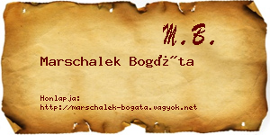 Marschalek Bogáta névjegykártya